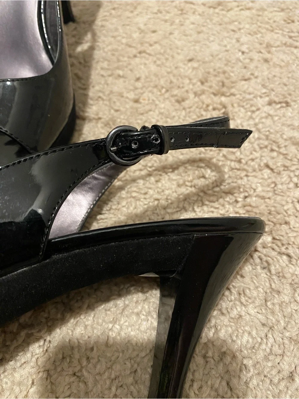 Nine West Black Peep-Toe Slingback Heels